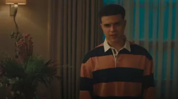 Gant Block Striped Rugger worn by Reuben (Percelle Ascott) as seen in I, Jack Wright (S01E04)