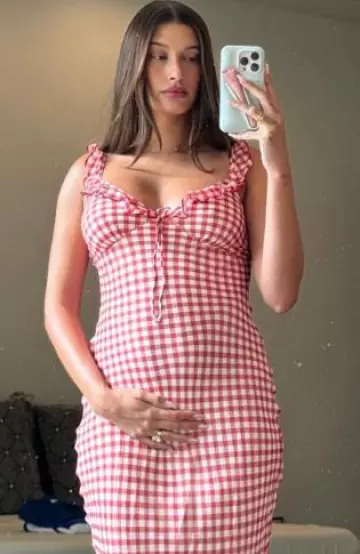 Realisation Par Heidi Dress worn by Hailey Bieber on her Instagram post on April 20, 2025