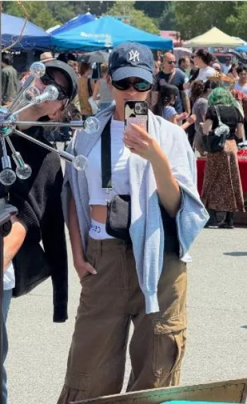 47 New York Yankees Black Mlb Clean Up Cap worn by Shay Mitchell on her Instagram post on April 21, 2025