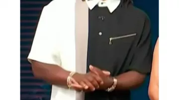 Colorblock Shirt worn by Scott Evans as seen in Access Hollywood