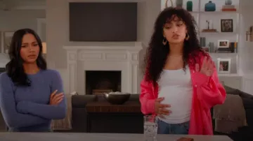 Zara Flowy Striped Shirt worn by Olivia Baker (Samantha Logan) as seen in All American (S07E12)