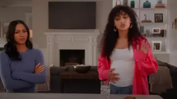 Zara Flowy Striped Shirt worn by Olivia Baker (Samantha Logan) as seen in All American (S07E12)