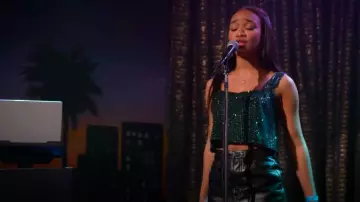 Agolde Recycled Leather Liv Mini Skirt worn by Tori (Lauryn Hardy) as seen in All American (S07E12)