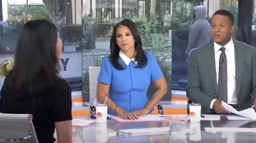 Scanlan Theodore Crepe Knit Short Sleeve Peplum Jacket worn by Laura Jarrett as seen in Today on April 28, 2025