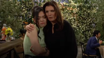 Michael Kors Cutout Chain-Link Top worn by Sheila Carter (Kimberlin Brown) as seen in The Bold and the Beautiful on April 16, 2025