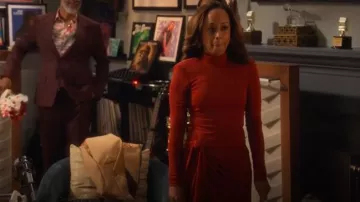 Cinq à Sept Johnson Minivestido de punto de manga larga en palisandro usado por Ivy (Essence Atkins) como se ve en Poppa's House (S01E18)