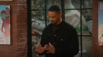 Todd Snyder Italian Suede Snap Dylan Jacket worn by Junior (Damon Wayans Jr.) as seen in Poppa's House (S01E18)