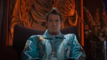 Veste en cuir d’éternité pour hommes Who Decides War portée par Kelvin Gemstone (Adam DeVine) comme on le voit dans The Righteous Gemstones (S04E08)