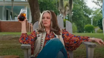 Double D Ranch Women's Song Of The West Suede Vest worn by Lori Milsap (Megan Mullally) as seen in The Righteous Gemstones (S04E08)