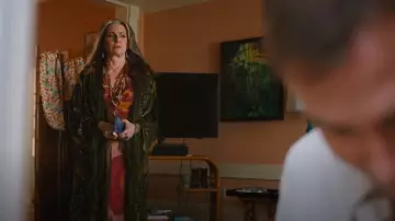 Handmade Vintage 1930's Peacock Printed Robe worn by Lori Milsap (Megan Mullally) as seen in The Righteous Gemstones (S04E08)