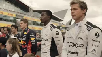 F1 Movie Outfits: Brad Pitt is wearing APX GP Racing Driver Jumpsuit to portray Sonny Hayes