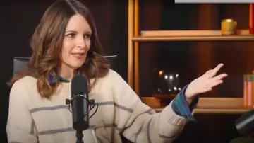Jenni Kayne Chloe Striped Cotton Sweater worn by Tina Fey as seen in Today on April 29, 2025