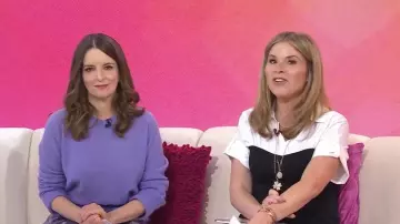 Tory Burch Cashmere Silk Sweater worn by Tina Fey as seen in Today with Jenna & Friends on April 29, 2025