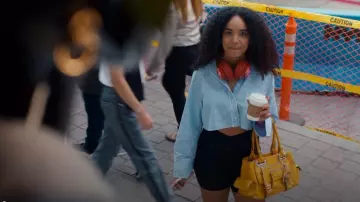 Aldo Mustard Tote worn by Kriska (Madison Shamoun) as seen in The Z-Suite (S01E02)
