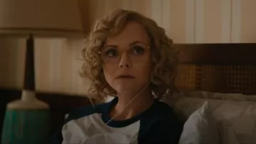 Veronica Beard Mason Long-Sleeve Baseball Tee worn by Misty Quigley (Christina Ricci) as seen in Yellowjackets (S03E01)