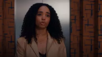 Scaleer Bamboo Initial Necklace worn by Kriska (Madison Shamoun) as seen in The Z-Suite (S01E05)