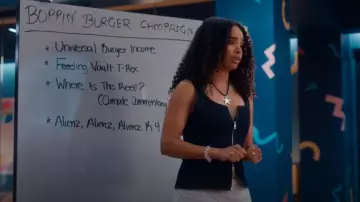 Zara Zip Denim Top worn by Kriska (Madison Shamoun) as seen in The Z-Suite (S01E06)