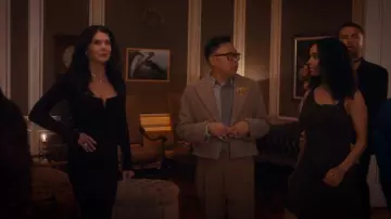 Galvan Velvet Freya Dress Black worn by Monica Frazier (Lauren Graham) as seen in The Z-Suite (S01E07)