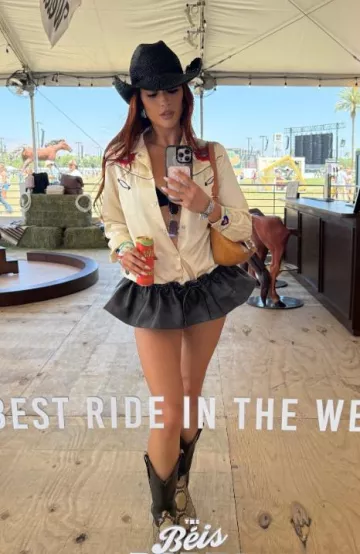 Nikki Beach Diano Cowboy Hat worn by Shay Mitchell on her Instagram Story on April 26, 2025