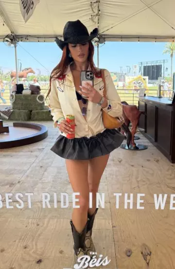 Nikki Beach Diano Cowboy Hat worn by Shay Mitchell on her Instagram Story on April 26, 2025
