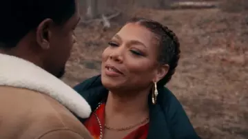 Alexis Bittar Serpent 14K-Gold-Plated & Glass Crystal Hoop Earrings worn by Robyn McCall (Queen Latifah) as seen in The Equalizer (S05E17)