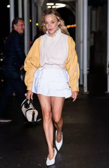Louis Vuitton Cotton Poplin Flounce Skirt worn by Chloe Sevigny at Magic Farm New York Screening on April 26, 2025