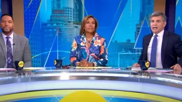 Chemise à manches longues Hinson Wu Halsey à imprimé Oasis portée par Robin Roberts comme on le voit dans Good Morning America le 24 avril 2025