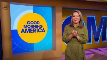 Mini robe utilitaire ceinturée d’assemblage gratuite portée par Ginger Zee comme on le voit dans Good Morning America le 24 avril 2025