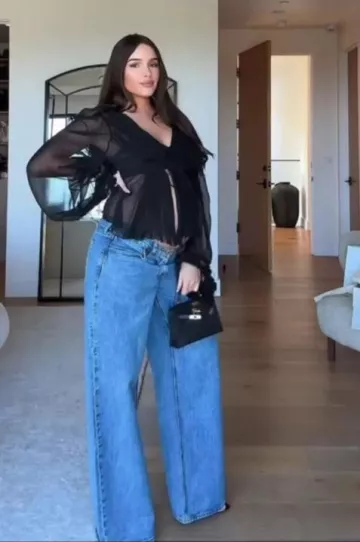 Saint Laurent Smocked Blouse in Silk Crepe Muslin worn by Olivia Culpo on her Tiktok Post on April 28, 2025