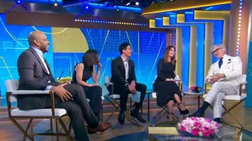 Gianvito Rossi Holly Suede Platform Pumps usados por Rebecca Jarvis como se ve en Good Morning America el 29 de abril de 2025