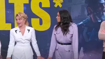 Rainbow K 14K Yellow and White Gold Horn Single Earring worn by Florence Pugh as seen in Good Morning America on April 30, 2025