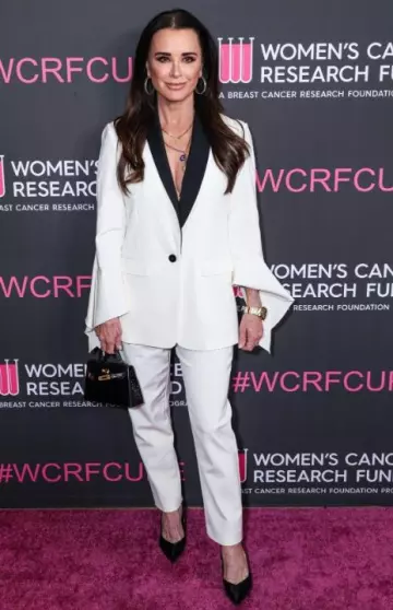 Foundrae Crescent Medallion Necklace worn by Kyle Richards at An Unforgettable Evening Gala on April 28, 2025