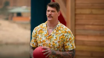 Onia Camp Shirt worn by Taylor Lewan as seen in Battle Camp (S01E08)