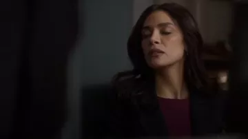 Max Mara Burgundy Pan Tank Top in Red worn by Samantha Maroun (Odelya Halevi) as seen in Law & Order (S24E18)