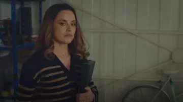 Rails Harris Striped Woven-Blend Jumper worn by Georgia Wright (Zoë Tapper) as seen in I, Jack Wright (S01E05)