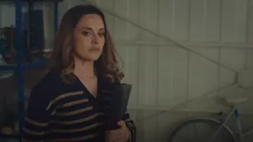 Rails Harris Striped Woven-Blend Jumper worn by Georgia Wright (Zoë Tapper) as seen in I, Jack Wright (S01E05)