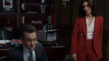 Theory Tenia Luxe Cotton Shirt worn by Samantha Maroun (Odelya Halevi) as seen in Law & Order (S24E20)