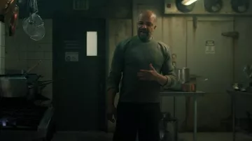Rag & Bone Men's Military Mixed-Media Crew Sweater worn by Jeffrey Wright (Isaac Dixon) as seen in The Last of Us (S02E04)