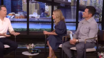 Chloe Balloon Sleeve Belted Linen Drill Dress worn by Kelly Ripa as seen in LIVE with Kelly and Mark on April 29, 2025