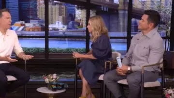 Chloe Balloon Sleeve Belted Linen Drill Dress worn by Kelly Ripa as seen in LIVE with Kelly and Mark on April 29, 2025