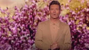 Todd Snyder Veste italienne en gabardine Sutton portée par Ryan Seacrest comme on le voit dans American Idol (S23E11)