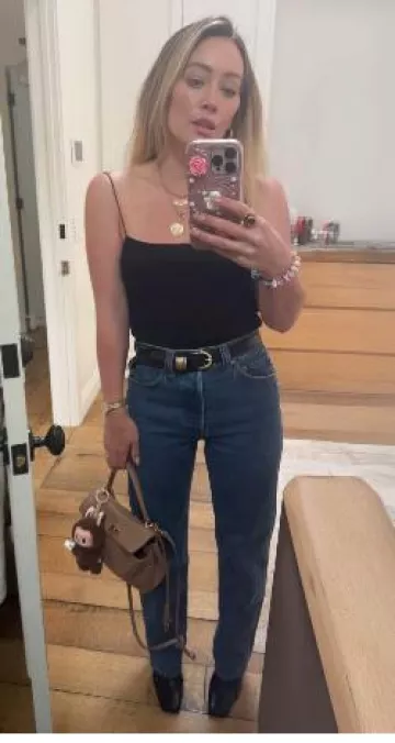 Dehanche Hollyhock Mixed Metal Belt worn by Hilary Duff on her Instagram on May 1, 2025