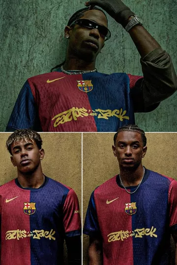 Cactus Jack Barcelona Jersey of Travis Scott on the Instagram account @espnfc