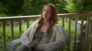 Allsaints Regan Cable Knit Cardigan worn by Maggie Sullivan (Morgan Kohan) as seen in Sullivan's Crossing (S03E02)