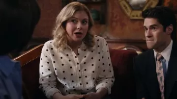 Zara Polka Dot Shirt worn by Samantha Arondekar (Rose McIver) as seen in Ghosts (S04E19)