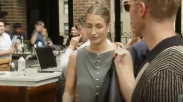 Rebecca Minkoff Leather Shoulder Bag worn by Amanda Batula as seen in Summer House (S09E12)