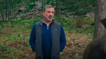Peter Millar Navy Blue Quarter Zip Pullover Sweater worn by Nick (Steve Carell) as seen in The Four Seasons (S01E01)