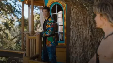 Supreme Emilio Pucci Silk Smoking Jacket worn by Kelvin Gemstone (Adam DeVine) as seen in The Righteous Gemstones (S04E09)