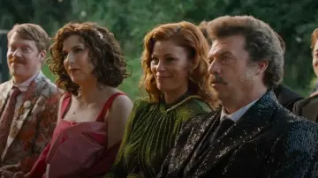 Self-Portrait Rhinestone-Embellished Maxi Dress in Mesh worn by Amber Gemstone (Cassidy Freeman) as seen in The Righteous Gemstones (S04E09)