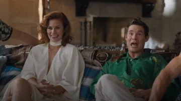 Glass Cypress Lily-Ebroidered Silk Tunic worn by Kelvin Gemstone (Adam DeVine) as seen in The Righteous Gemstones (S04E09)